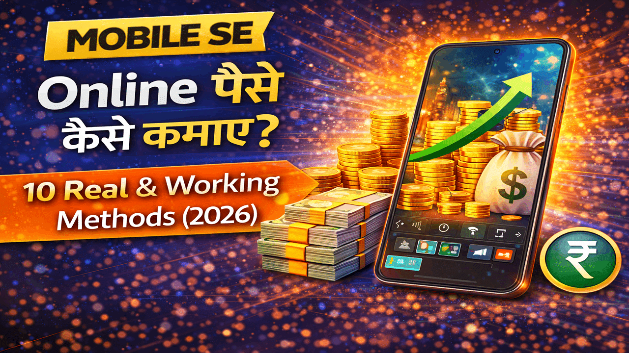 Mobile Se Online Paise Kaise Kamaye? 10 Real & Working Methods (2026)